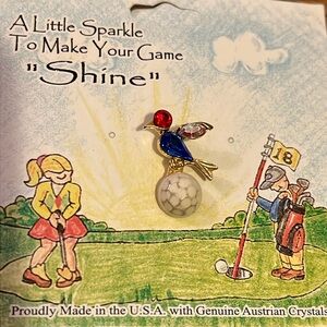 Austrian Crystal Golf Pin Birdie